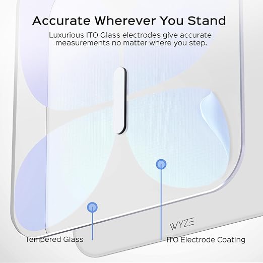 Wyze Smart Scale X Butterfly - Bathroom Scale for Body Weight, BMI, Body Fat, Muscle Mass, Accurate Bluetooth Digital Scale for Body Composition Analyzer | Sync Health Apps | ITO Glass, 400 lbs, White