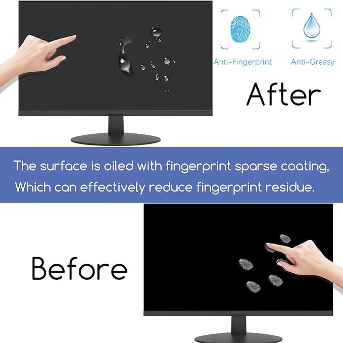 27-Inch Anti-Blue Light & Anti-Glare Screen Protector for 16:9 Widescreen Monitors | Premium Anti-Scratch, UV Blocking Filter | Reduce Eye Fatigue, Strain & Enhance Eye Protection