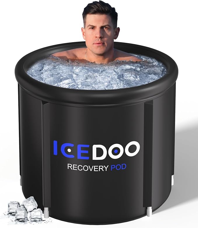 Ice Bath Tub with Cover for Athletes XL Portable Cold Plunge Tub - 119 Gal Capacity Athletes Foldable Multi-Layered Ice Bath for Home, Gym & Outdoor