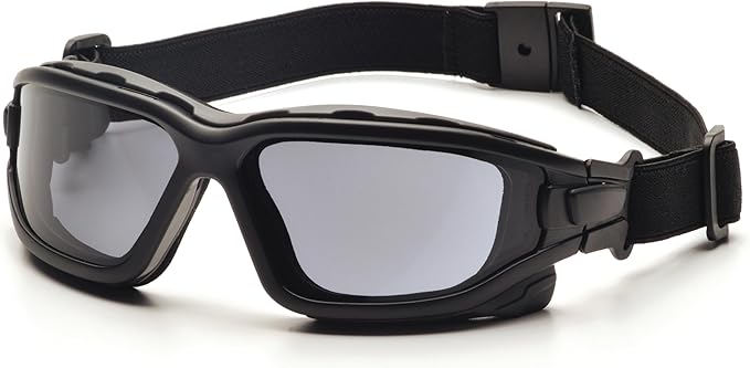 PYRAMEX I-Force Sporty Dual Pane Anti-Fog Goggle, Black Frame/Clear Anti-Fog Lens