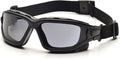 PYRAMEX I-Force Sporty Dual Pane Anti-Fog Goggle, Black Frame/Clear Anti-Fog Lens