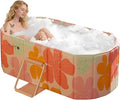 Gets 59" XXL Oval Ice Bath Tub For Athletes,Portable Bathtub for Adults Foldable Soaking Standing Hot Bath Tub for Shower Stall,Separate Family Bathroom SPA (Pink,59"×22"×19")
