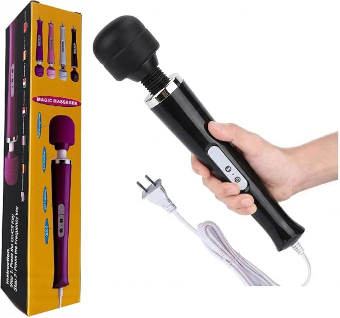 Massager Big Tool Deep Tissue Body Massager for Muscle Relief Back Neck Hand Foot Leg Arm Massage Powerful Handheld Tool for Women Muti Speeds (Black Big)