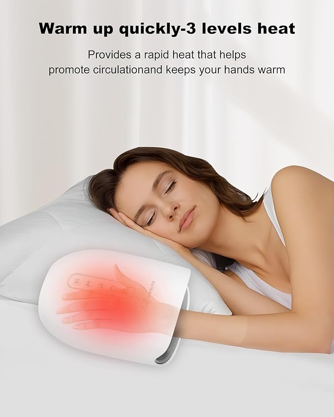Snailax Cordless Hand Massager with Heat and Compression, 6 Levels Finger & Palm Pressure for Arthritis, Carpal Tunnel & Numbness, Mothers Day Gifts - Rechargeable