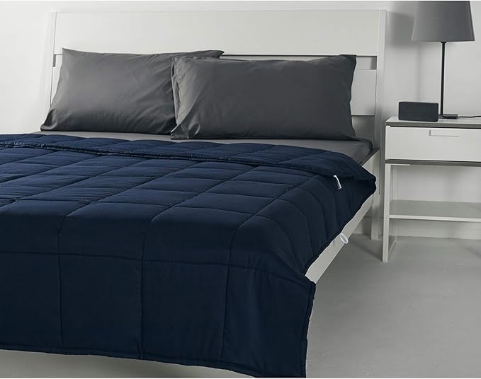 RelaxBlanket Weighted Blanket | 60''x80'',10lbs | for Individual Between 90-150 lbs | Premium Cotton Material with Glass Beads | Navy