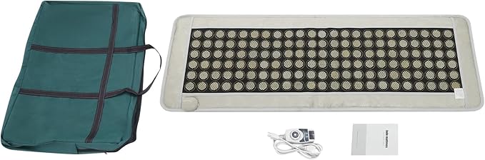 20 x 59 Inch Infrared Heating Pads for Full Back, 138 Pieces Natural Jade Electric Heating Pad for Back Neck Shoulder Fast Pain Relief (White with Flower)