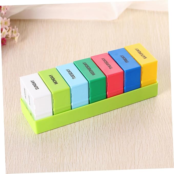 1set Large Capacity Portable Medicine Organizer for Weekly Storage Compact Pill Case Compartments for Home Office and Travel Green
