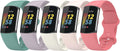 Compatible with Fitbit Charge 6 Bands, Replacement Soft Silicone Watch Straps Soft Wristband for Fibit Charge 5/Charge 6 Fitness Tracker Women&Men (Small)