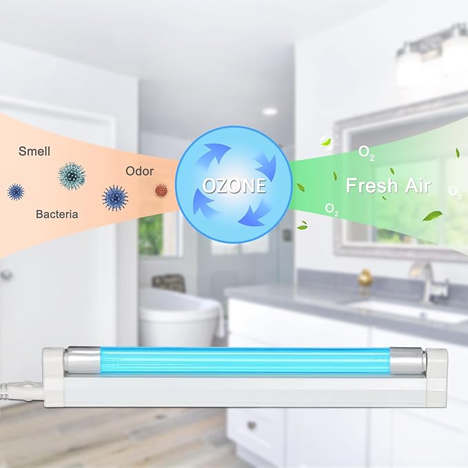 Coospider 6W UV Light with Ozone,185nm Sanitizer Lamp with 3 Time Gear, UVC Lamp for Shoes/Closet/Cabinet/Bathroom 110V CTUV-6– Perfect Father's Day Gifts