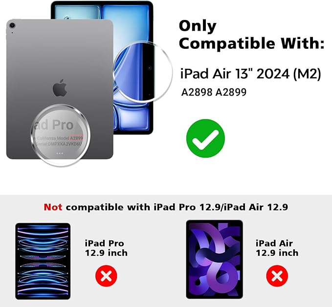 PYS Privacy Screen Protector for iPad Air 13 Inch M3 2025 & M2 2024, Nano Detachable 30-Degree Privacy Filter, Reusable & Removable, Matte Finish Anti-Glare, Anti-Scratch, Easy Installation
