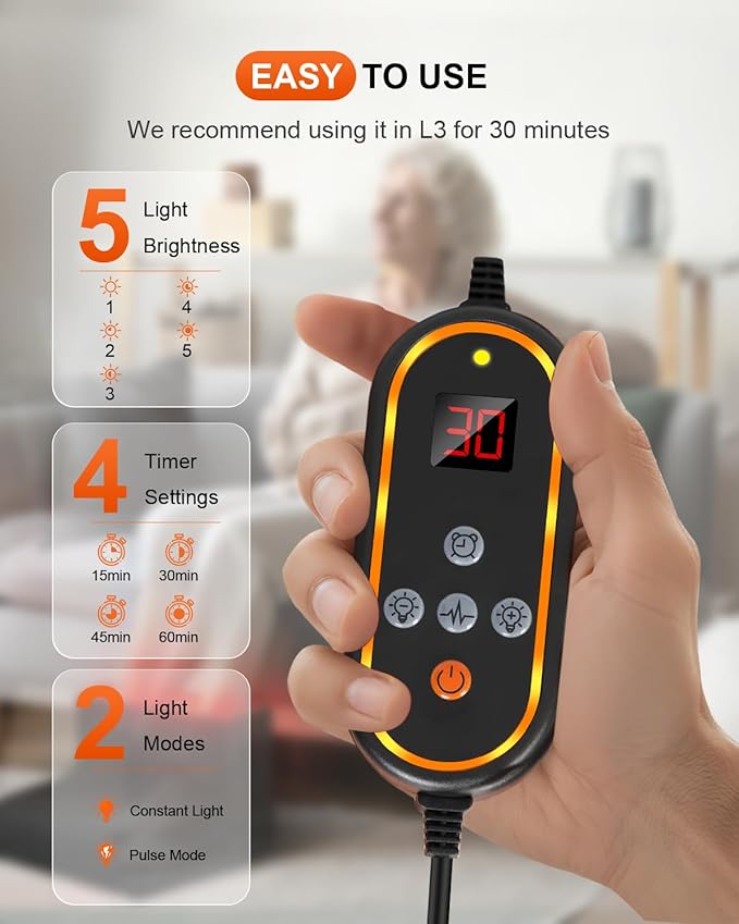 Red Light Therapy for Feet, 48W 320 LED Red & Infrared Light Device with 660nm Redlight & 850nm Infrared Light Wavelengths for Feet Foot Ankle Pain FSA Eligible