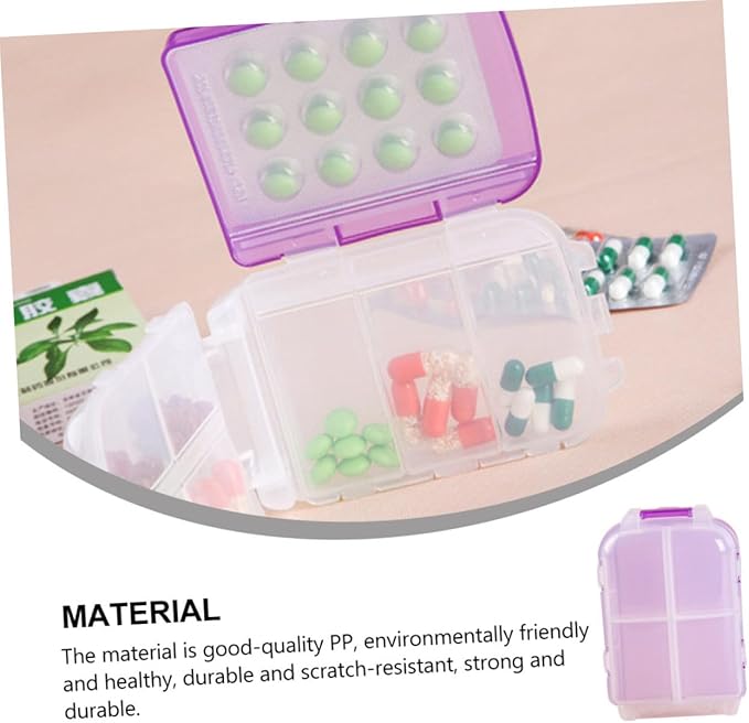 NOLITOY 1pc Three-Layer Portable Folding Pill Box Compact Travel Case for Medications Plastic Capacity Convenient Organizer for Vitamins and Daily Use