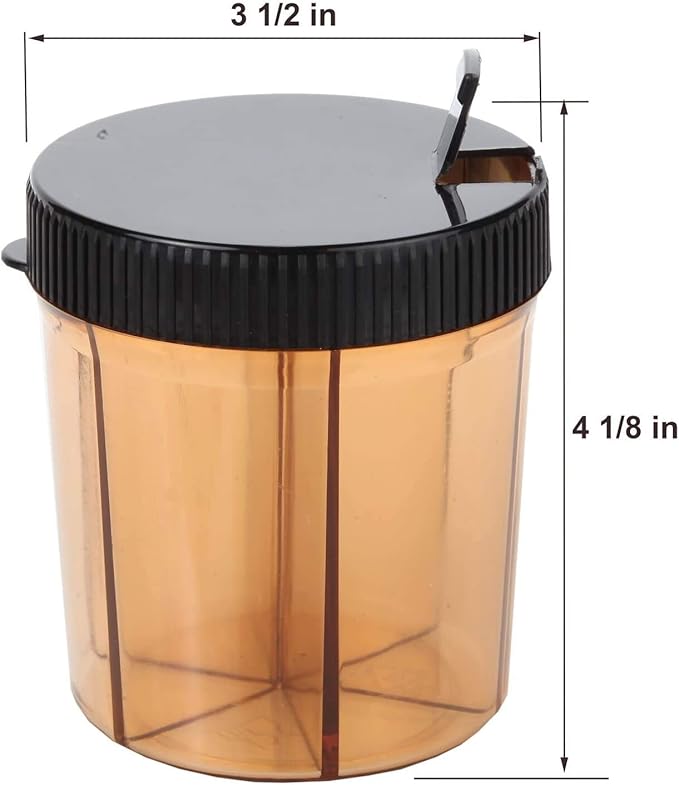 Trenton Gifts 6 Section Pill Box Organizer Black
