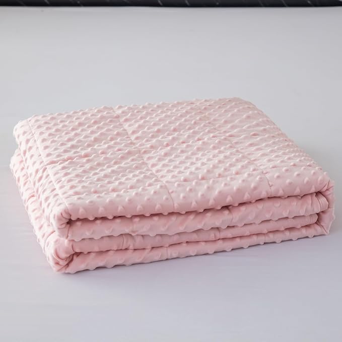 Weighted Blanket with Minky Duvet All Season,Reversible Soft Heavy Weighted Blanket for Adult Pink(5lb,36in*48in)