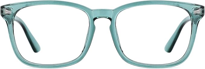 TIJN Blue Light Blocking Glasses for Women Men Clear Frame Square Nerd Eyeglasses Anti Blue Ray Computer Screen Glasses