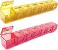 2 Pack Weekly Pill Organizer, Large 7 Day Pill Case, Daily Vitamin Case Medicine Box, AM/PM Pill Containers for Medicine Supplements Fish Oil (Orange & Red)
