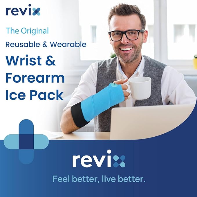 REVIX 24" Extra Long Wrist Ice Pack Wrap for Discomfort Reducing, Reusable Gel Ice Pack for Hand and Forearm, Hot & Cold Compress, Extended Coverage, Enhancing Comfort and Soothing Fatigue