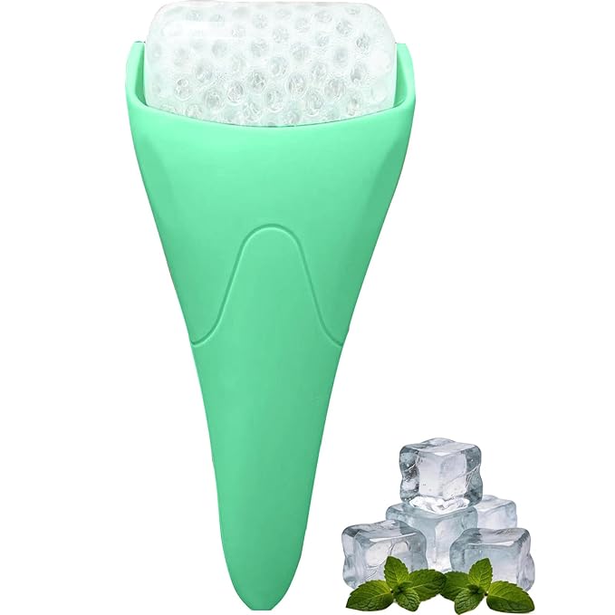 Ice Roller for Face, Face Roller-Cold Massage Stick for Cooling and Calming Puffiness Wrinkles Fine Lines - Skin Care Tools- Self Care Gifts for Women Men (Light Green)