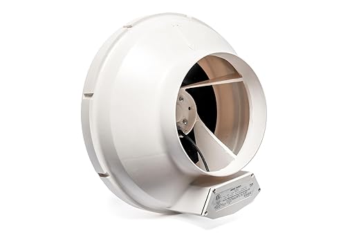 Festa AMG Fury Radon Fan - Quiet and Energy Efficient 520 CFM Radon Mitigation System Inline Fan - 8" Electric Waterproof Inline Duct - Made with Sturdy Glass Reinforced Poly-Resin – White