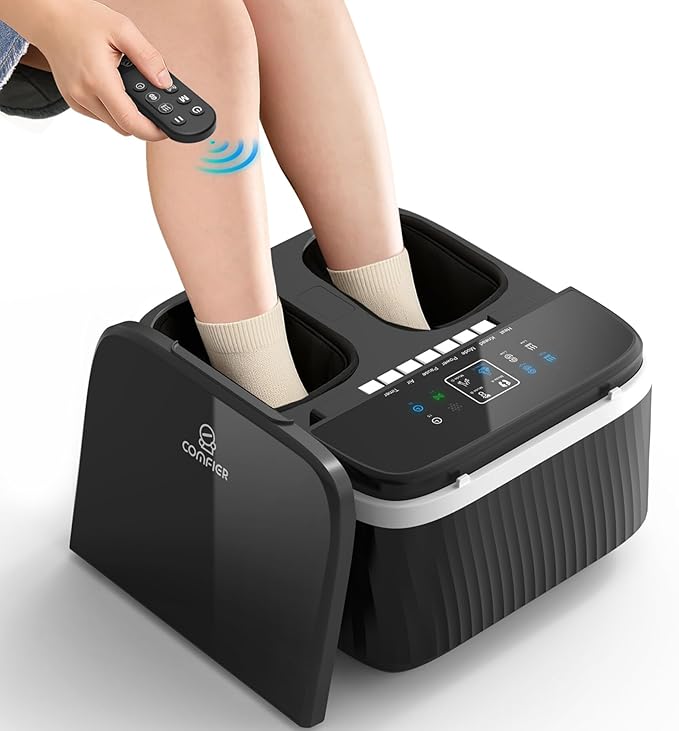 COMFIER Shiatsu Foot Massager with Heat for Neuropathy Plantar Fasciitis, Feet Massage Machine with Deep Kneading Rolling Compression and Remote Control