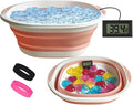 Face Bowl for Ice Bath, Cold Face Plunge Bowl Kit, Foldable Bowl for Face Ice Bath with Reusable Cubes, Portable Cold Plunge Face Bowl, Ice Bowl for Face Cold Plunge Chiller (Light Pink)