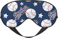 Baseballs and Stars Sleep Mask Eye Mask with Adjustable Strap Eye Sleep Shade Cover Blocks Light for Women Men Airplane Travel Nap