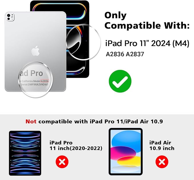 PYS Privacy Screen Protector for iPad Pro 11 Inch M4 2024 5th Gen, Nano Detachable 30-Degree Privacy Filter, Reusable & Removable, Matte Finish Anti-Glare, Anti-Scratch, Easy Installation