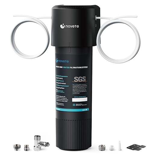 NOVETE Under Sink Water Filter, 1/4" Direct Connect, Update 3 Years, 30,000 Gallons, NSF/ANSI 42/372, Reduce Chlorine, PFAS, Bad Taste, Water Filtration System, USA Tech, UWF1A-RPC, Do Not Reduce TDS