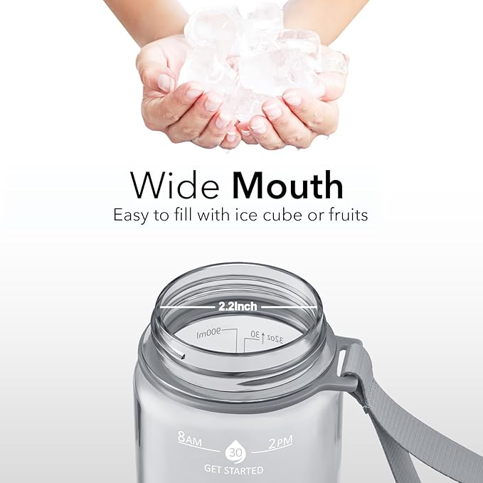 Hyeta 32oz Water Bottles with Straw - Stay Motivated and Hydrated with Convenient Times to Drink Markings, Durable, Leak-proof