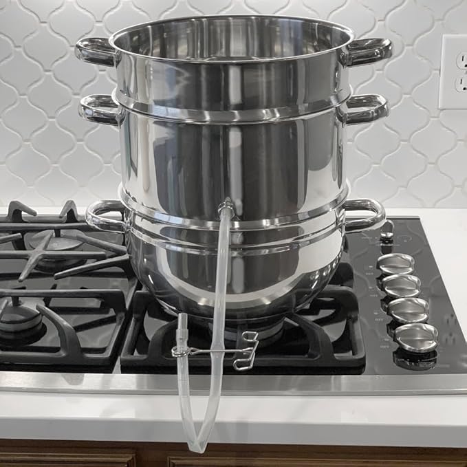Kitchen Crop Little Creek Stainless Steel Water Distiller, 2 Gallon Capacity, Works on all Stovetops, Double Boiler, Render Lard & Tallow