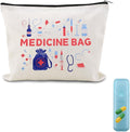 Small Medicine Makeup Bag Pouch Patient Travel Medication Bags Doctor Nurse Day Gift Ideas Bag Physician Practitioner Pharmacy Gifts for Women Bags Hospital Pharmacist Gifts Pouch Nurse Drug Organizer
