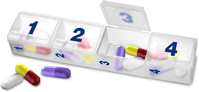 MEDCENTER Monthly Medication and Vitamin Organizer for Kitchen and Bathroom, HSA/FSA Monthly Travel Pill Holder for Medication - Gift for Mom, Dad, Elderly, Seniors