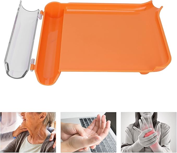 Counting Tray with Spatula, Non‑Contact Clean Pills Dispenser Tray with Spatula Transparent Lid