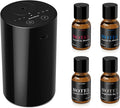 Waterless Essential Oil Diffuser Starter Kit with 4 x 10mL Hotel Scent Fragrance Oils, Battery Operated Mini Scent Air Machine Portable Diffuser for Home Car Office, ANZ Black Kit
