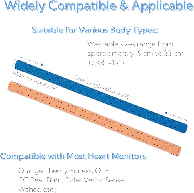 2 Pack Heart Rate Monitor Armbands, Elastic Straps Compatible with Orange Theory Fitness, OTF, OT Beat Burn, Polar Verity Sense, Wahoo, Comfortable & Secure Fit for Workouts