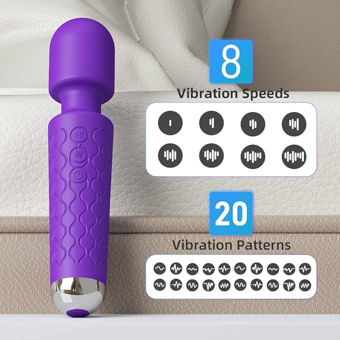 Manual Back Personal Massager - Cordless Massager Stick - Quiet Handheld Body Massager - Deep Tissue Back Massager for Muscle Recovery Pain Relief for Shoulders, Legs, Neck-20 Modes & 8 Speeds