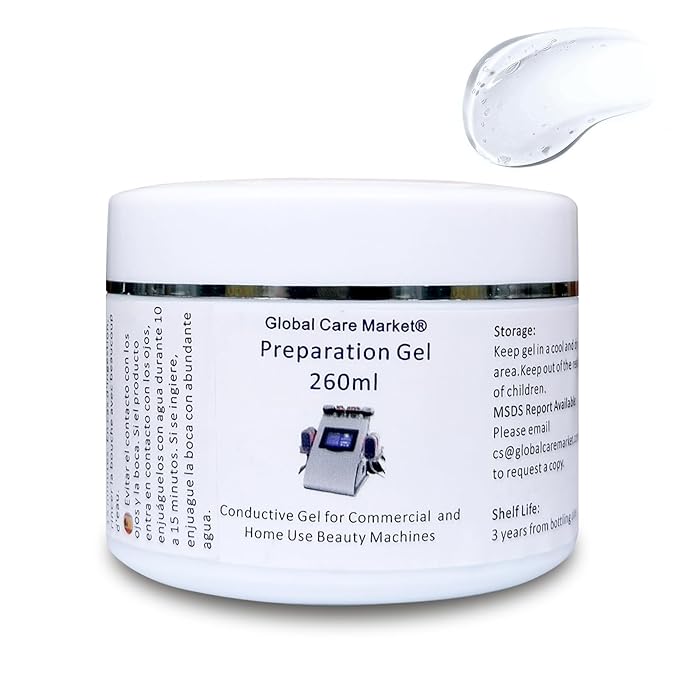 RF Conductive Gel with Hyaluronic Acid for Microcurrent Face Device, Radio Frequency Gel for Body Skin Tightening Machine, Hydrating Skin Cooling Cream for IPL Hair Removal, 260ml Jar