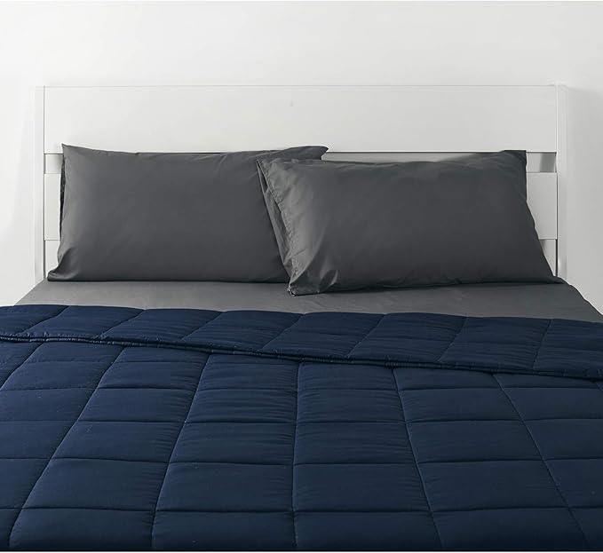 RelaxBlanket Cotton Weighted Blanket 100% Cotton with Premium Glass Beads for All-Season 60''x80'' 20lbs,Navy