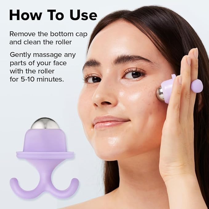 I DEW CARE Facial Tool - Rolling with It | Cooling Stick Skincare Tool, Depuffing Ice Face Roller with Cap, Gift, Reusable and Hygenic, Travel Size, FSC Packaging, Face Massage
