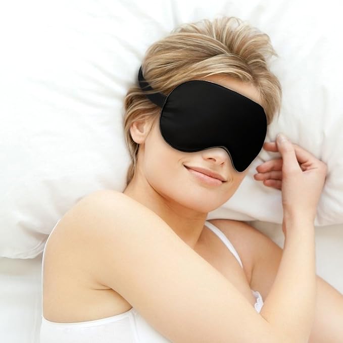 Personalized Eye Mask, Custom Eyeshade Blindfold Add Your Design Image Text Customized Eye Cover with Adjustable Strap for Sleeping Travel Work Naps Blocks Light,Black