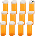 Empty Plastic Pill Bottles with Easy Open Snap Caps (Not Child Resistant), Prescription Medication Vials, Clear Containers Pill Cases Organizers (6 Dram, 12pcs)