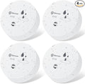 Geevon 4 Pack Water Leak Detectors, 100dB Water Sensor Alarms Flood Detector for Basements, Bathrooms, Laundry Rooms, Kitchens, Garages, and Attics, Water Alarms Battery-Operated (Battery Included)