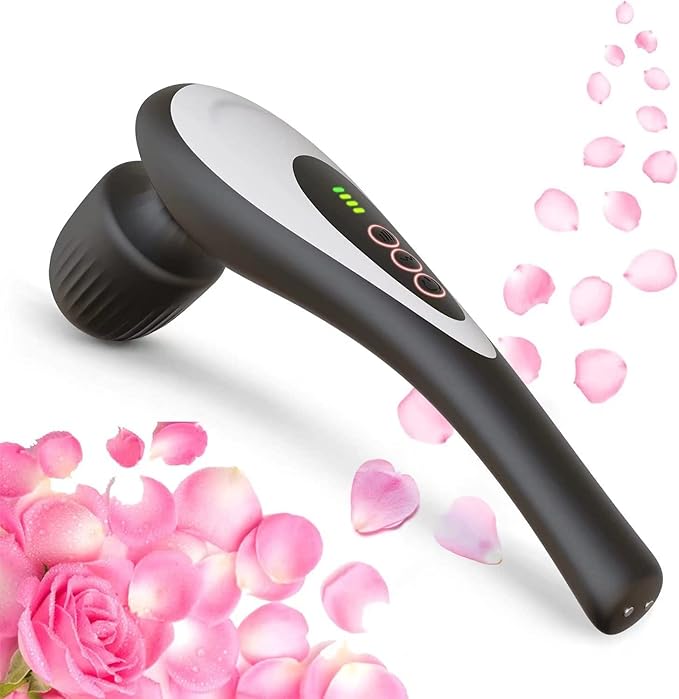 Personal Handheld Vibrating Massager-Cordless Electric Handheld Muscle Deep Tissue Neck Back Shoulder Foot, Portable Seven Wand Massage for Full Body (Black)
