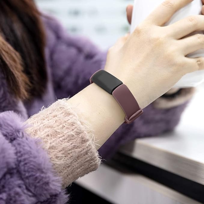 3 Pack Silicone Bands Compatible with Fitbit Inspire 2 Bands for Women Men, Adjustable Replacement Sport Wristbands Straps for Fitbit Inspire 2 / Ace 3 (Starlight/Smoke Violet/Milk Tea)