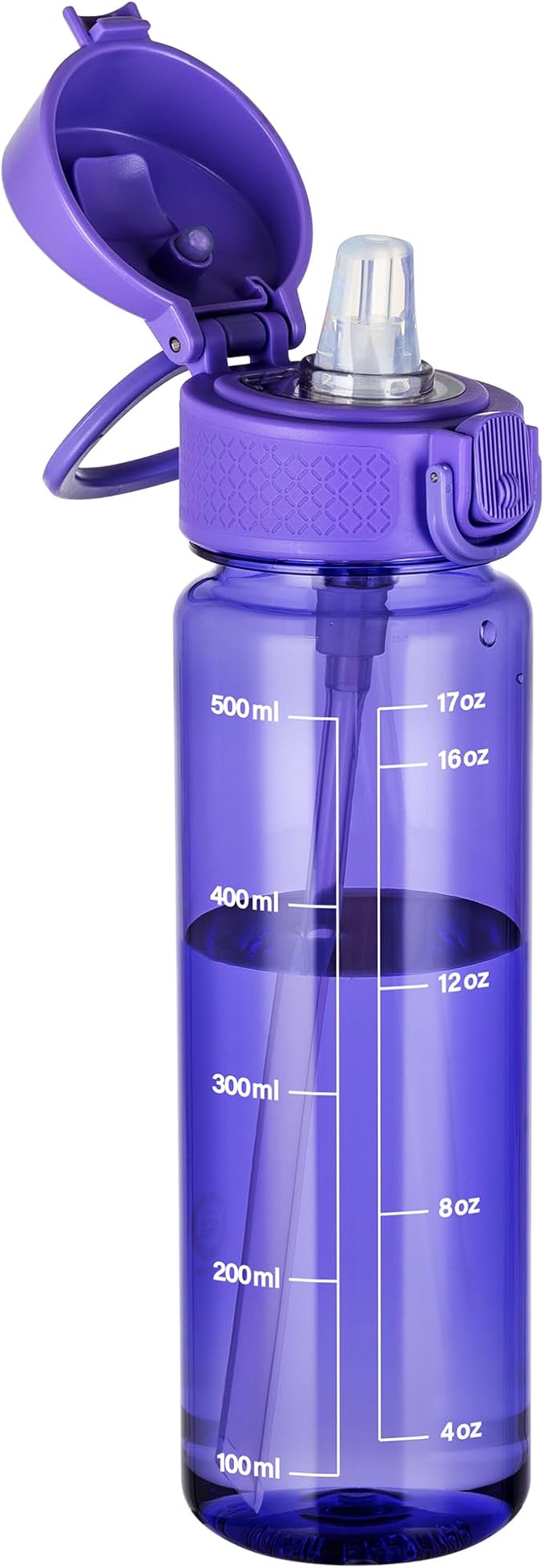 GOPPUS 17oz Kids Water Bottle for School -Straw, Leak-Proof Tritan Sports Bottle Time Marker Reusable for Girls Boys