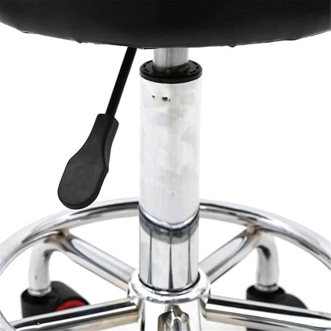 Be Well Medical Spa Stool with Back, Massage Salon Drafting Stool on Wheels for Office Desk Home Kitchen Massage Medical Salon Artist - Black