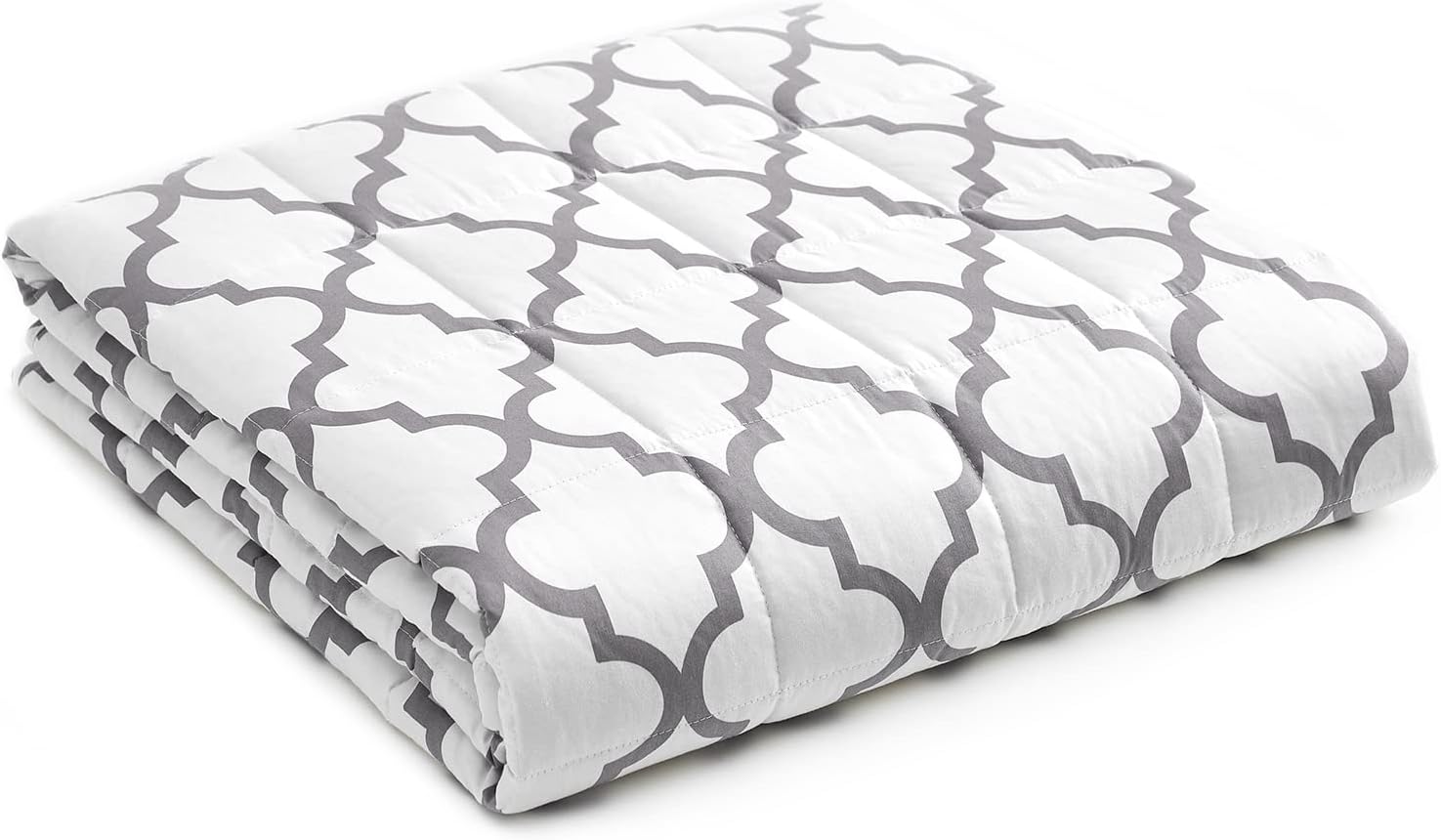 YnM Weighted Blanket,Heavy 100 Percent Oeko-Tex Certified Cotton Material, Bed Blanket for One Person of 160lbs, Ideal for Queen/King Bed (60x80 Inches, 17 Pounds, Lattice Scroll)