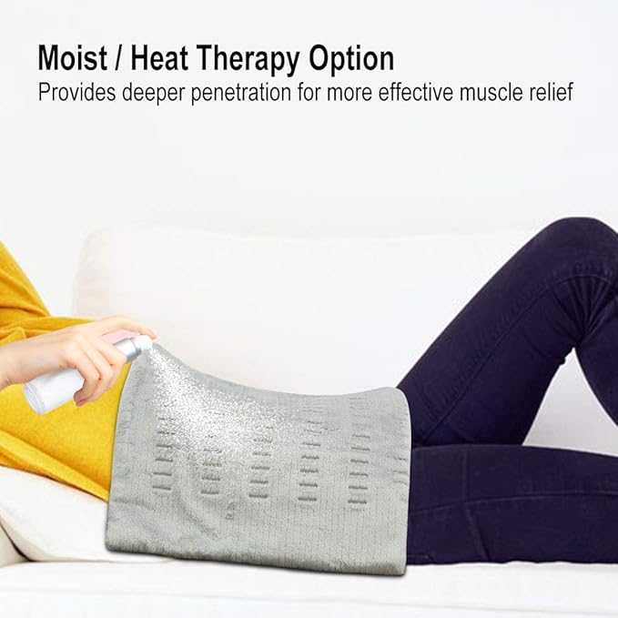 Heating Pad for Back Pain and Cramps Relief - 12” x 24” Ultra-Soft Electric Heated Pad with 3 Heat Setting, Moist Heat & Auto Shut-Off - for Neck, Shoulder, Machine Washable