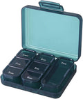 Portable Pill Organiser for Travel, 7-Day Pill Boxes with 7 Compartments 3 Separate Inner Boxes, Double Seal Dust-Proof, BPA-Free, for Vitamins, Medicines, DHA, Supplements (Blue)