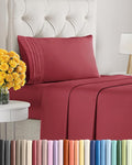 Twin XL Size 3 Piece Sheet Set - Extra Soft, Breathable & Cooling Sheets - Hotel Luxury Durable Bed Sheets for Women & Men - Deep Pockets, Easy-Fit & Wrinkle-Free Sheets - Berry Oeko-Tex Bed Sheet Set
